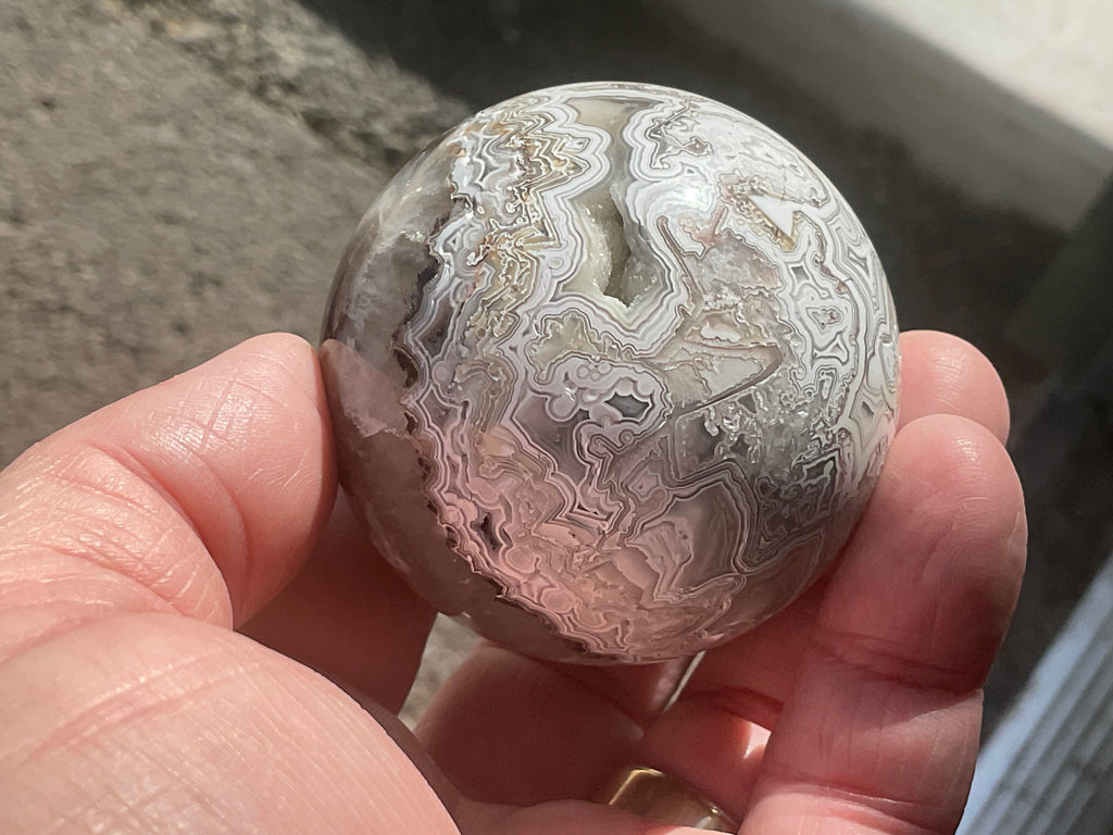220g Mexican Crazy Lace Agate Sphere 2A