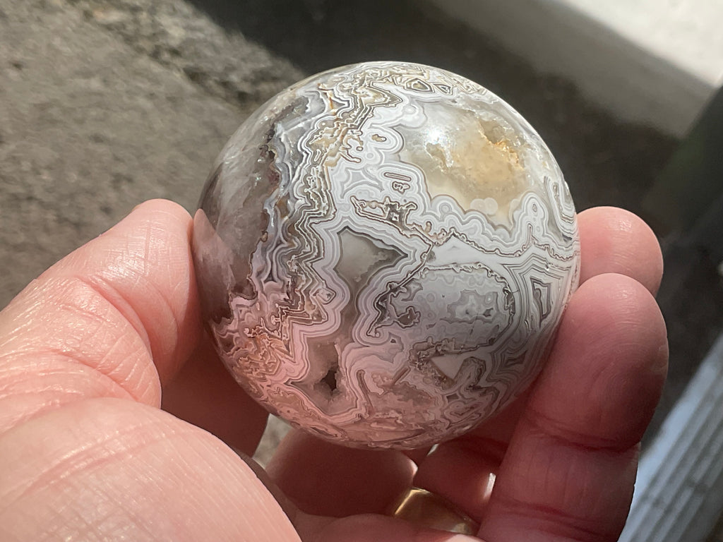 220g Mexican Crazy Lace Agate Sphere 2A