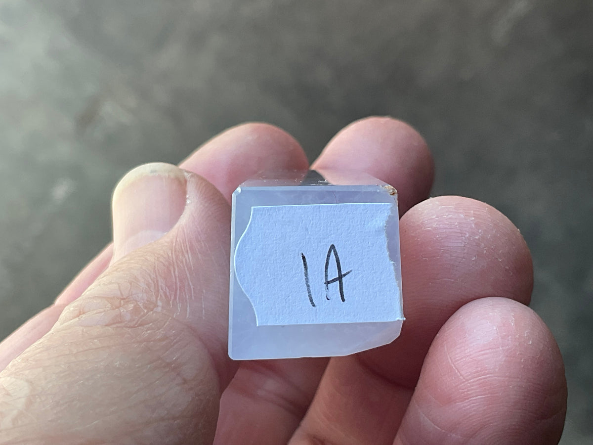28g Blue Chalcedony Generator 1A with Iron Inclusions