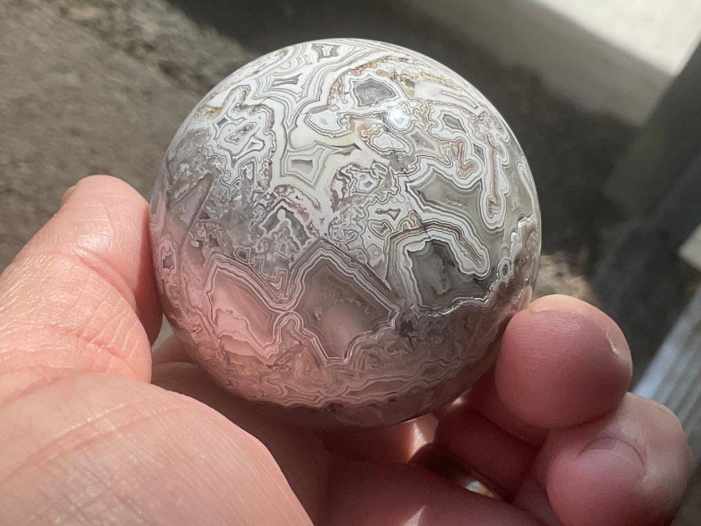 220g Mexican Crazy Lace Agate Sphere 2A