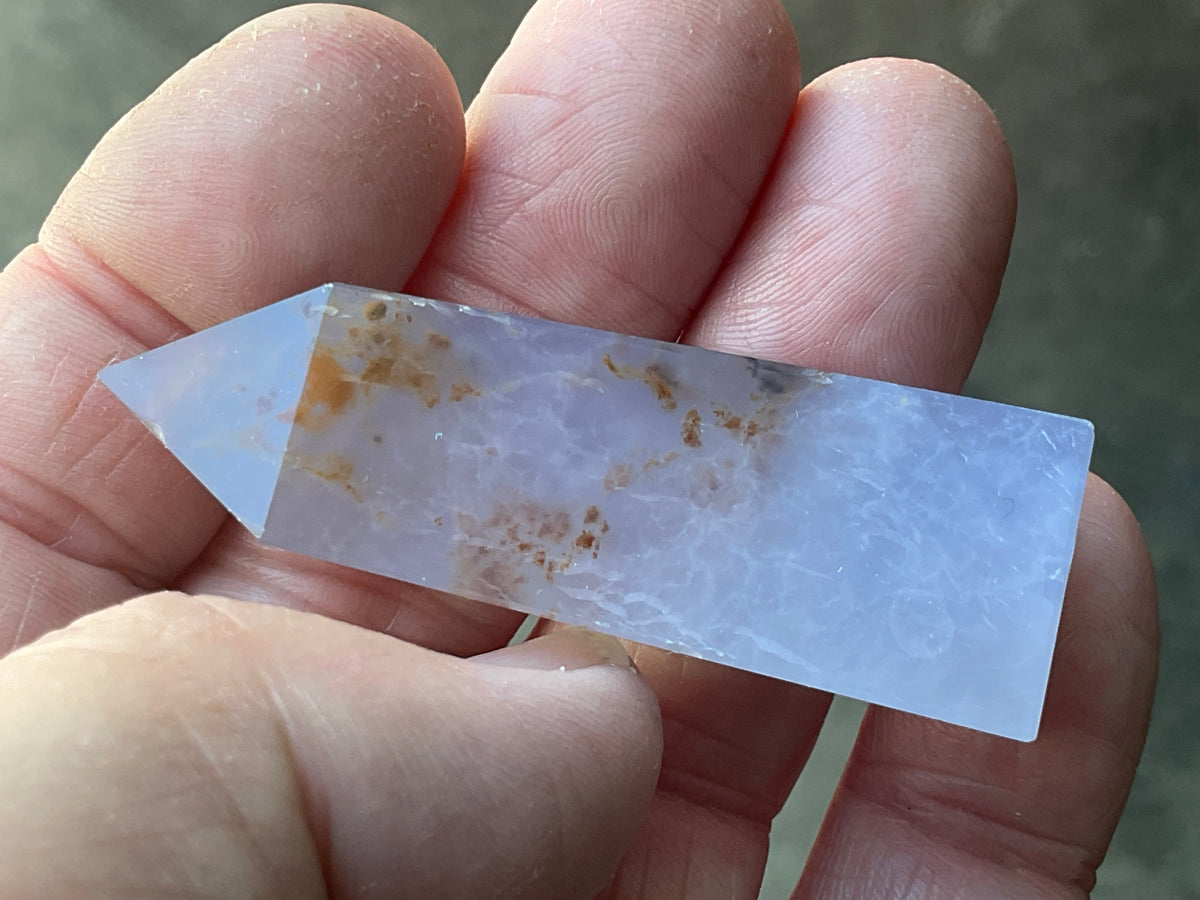 28g Blue Chalcedony Generator 1A with Iron Inclusions