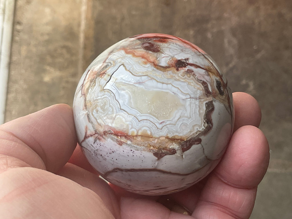 260g Mexican Crazy Lace Agate Sphere 2B