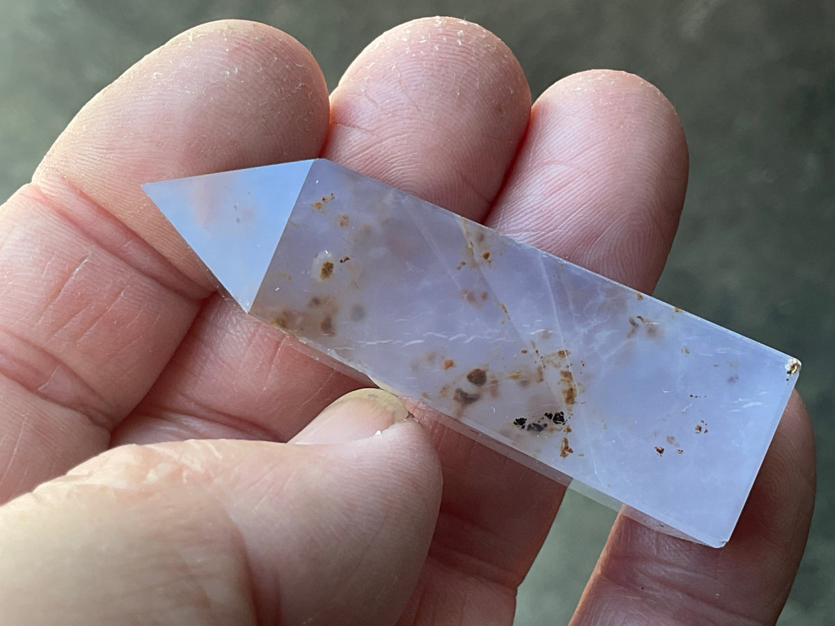 28g Blue Chalcedony Generator 1A with Iron Inclusions