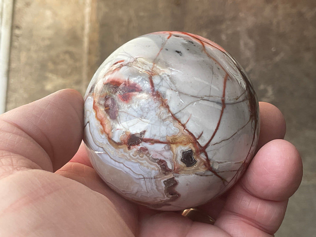 260g Mexican Crazy Lace Agate Sphere 2B