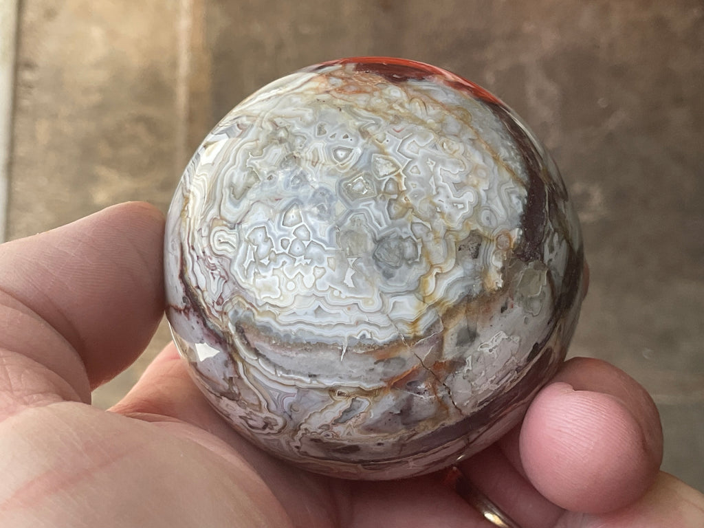 260g Mexican Crazy Lace Agate Sphere 2B