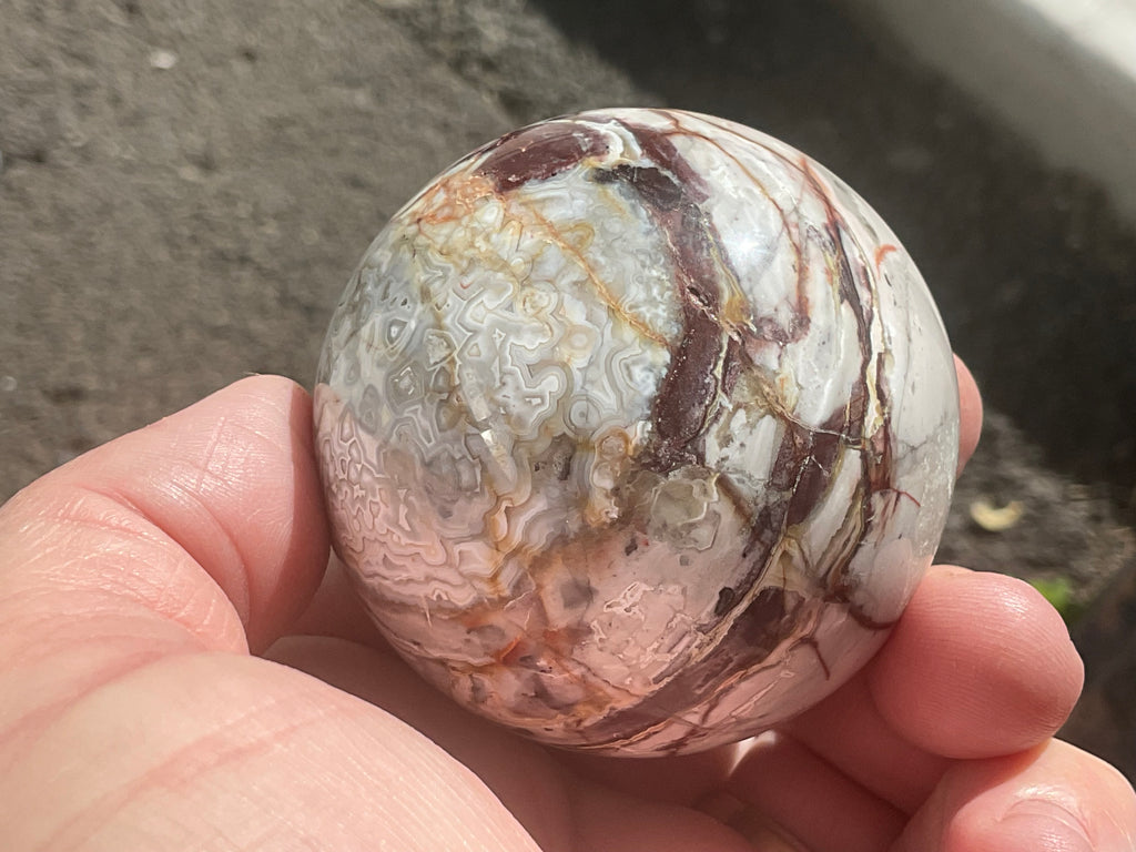 260g Mexican Crazy Lace Agate Sphere 2B