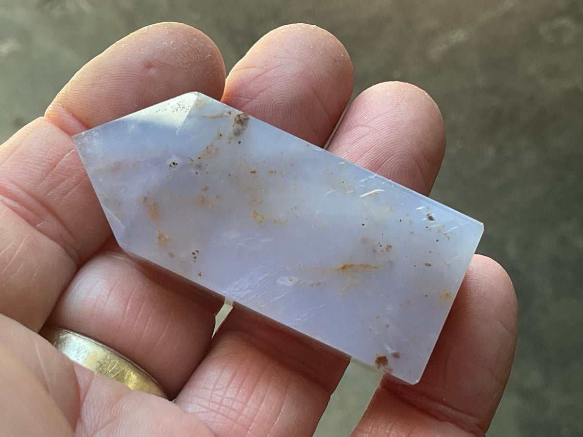 42g Blue Chalcedony Generator 1B with Iron Inclusions