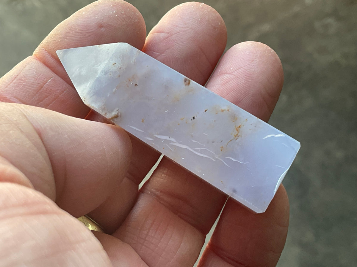 42g Blue Chalcedony Generator 1B with Iron Inclusions