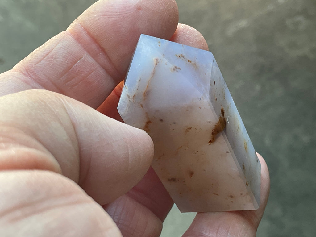 42g Blue Chalcedony Generator 1B with Iron Inclusions