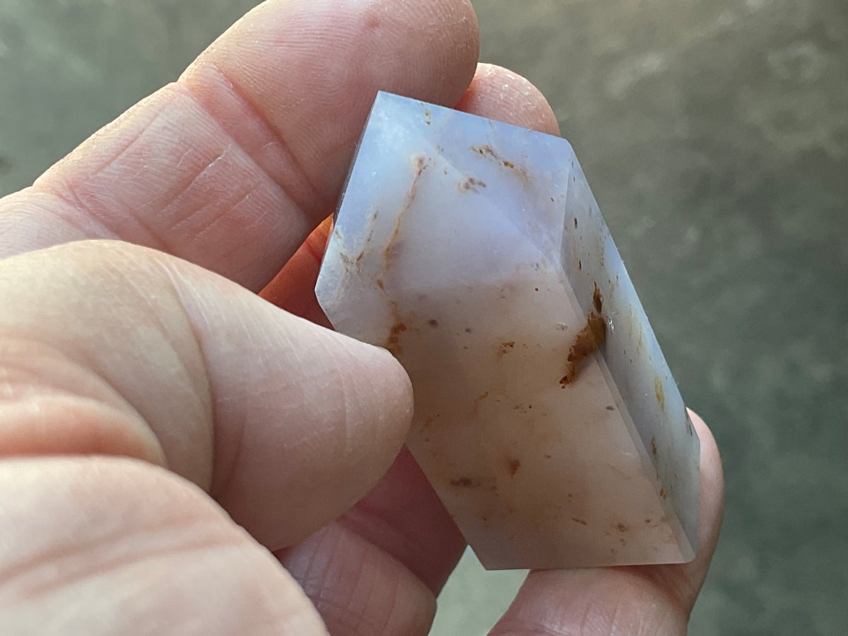 42g Blue Chalcedony Generator 1B with Iron Inclusions