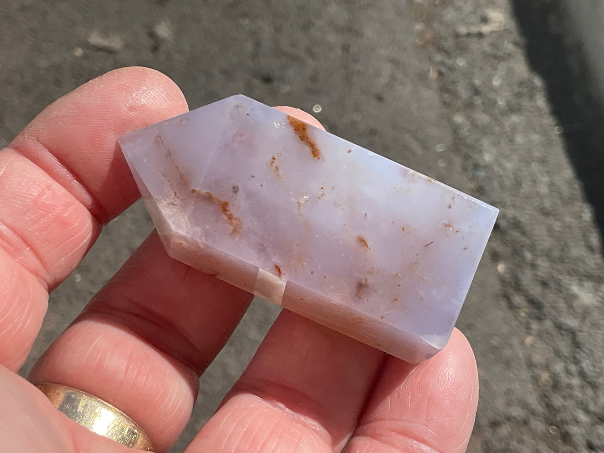 42g Blue Chalcedony Generator 1B with Iron Inclusions