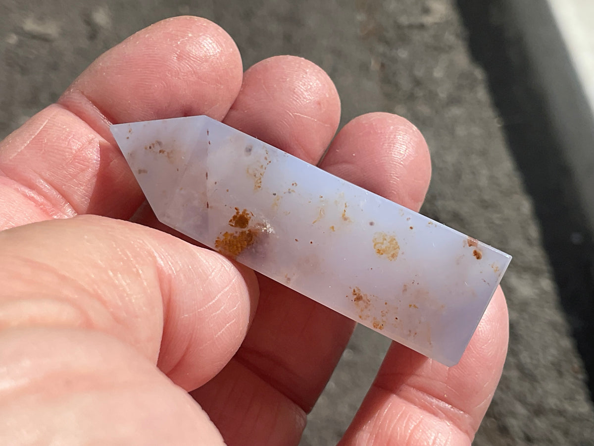 42g Blue Chalcedony Generator 1B with Iron Inclusions