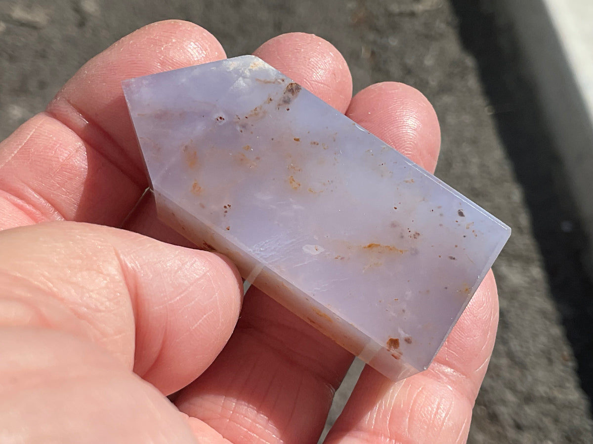 42g Blue Chalcedony Generator 1B with Iron Inclusions