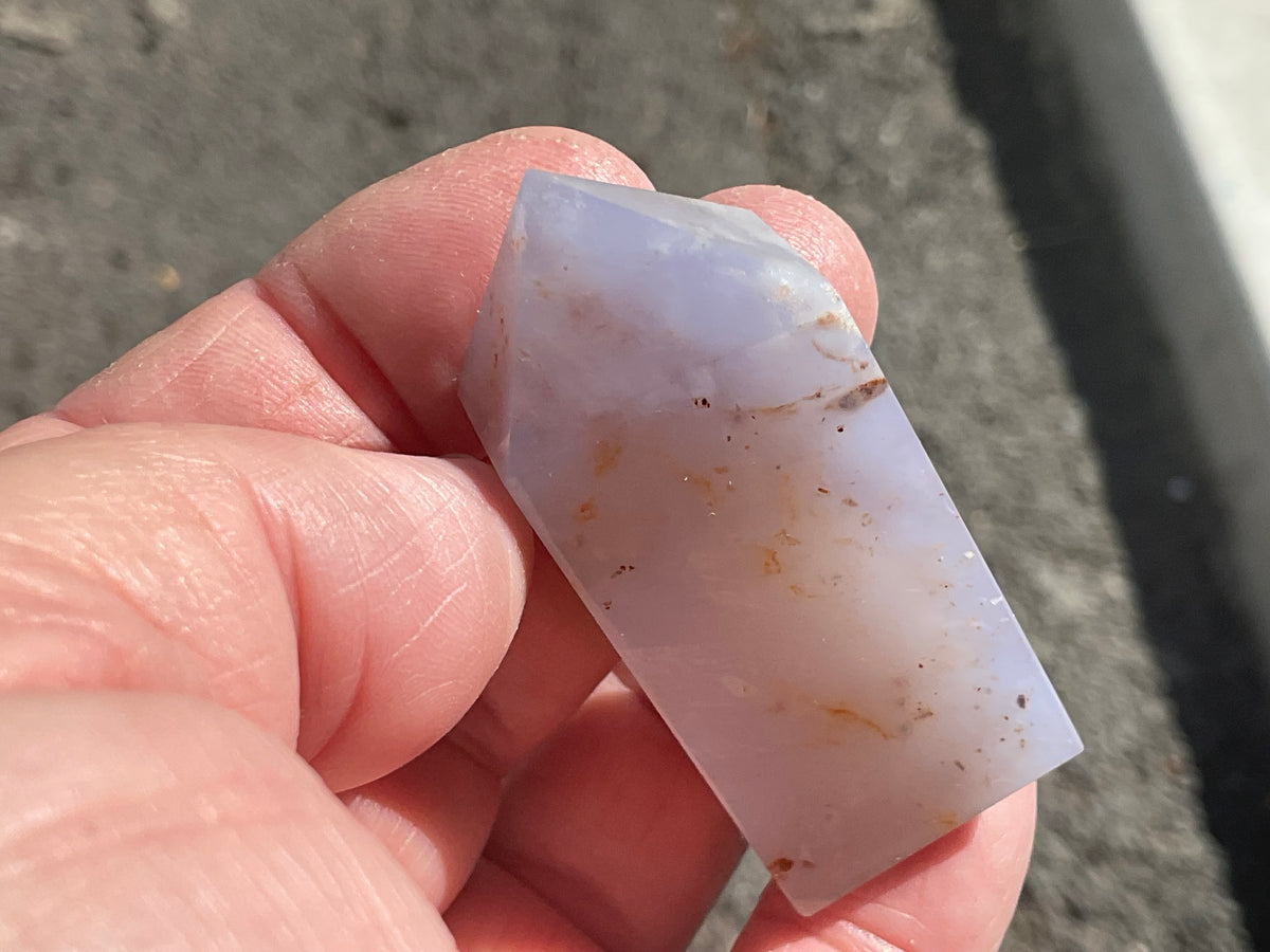 42g Blue Chalcedony Generator 1B with Iron Inclusions