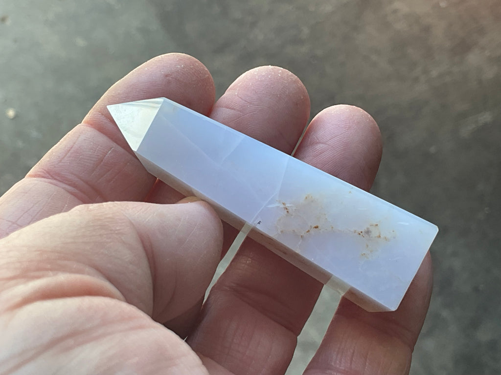 46g Blue Chalcedony Generator 2A with Iron Inclusions