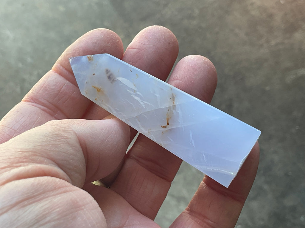 56g Blue Chalcedony Generator 2C with Iron inclusions