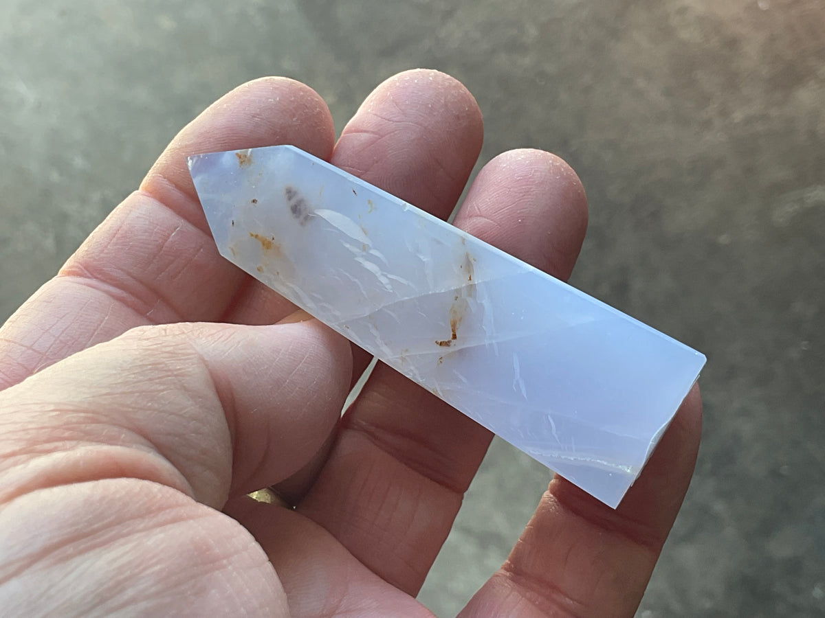 56g Blue Chalcedony Generator 2C with Iron inclusions