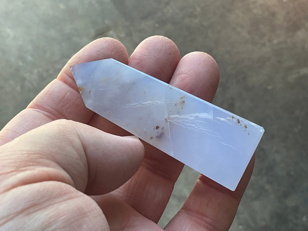 56g Blue Chalcedony Generator 2C with Iron inclusions