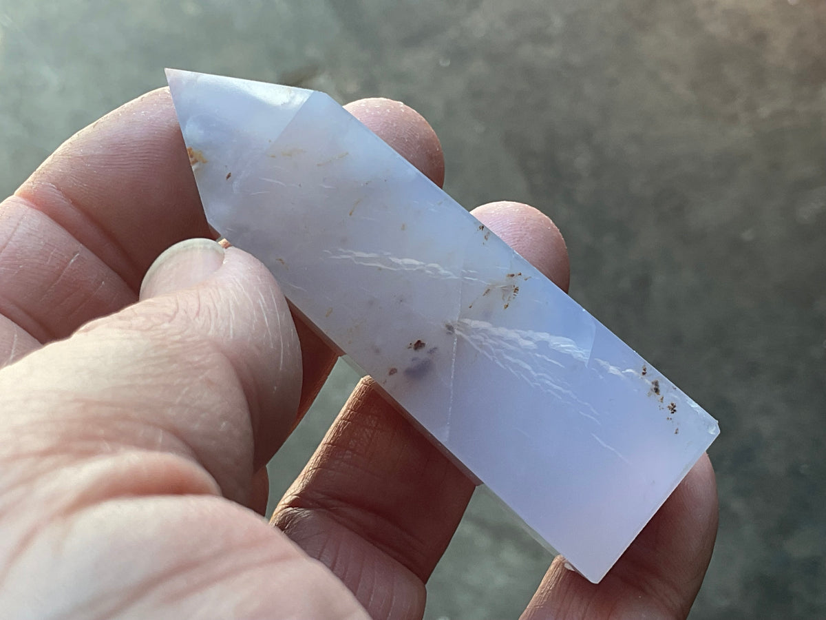 56g Blue Chalcedony Generator 2C with Iron inclusions
