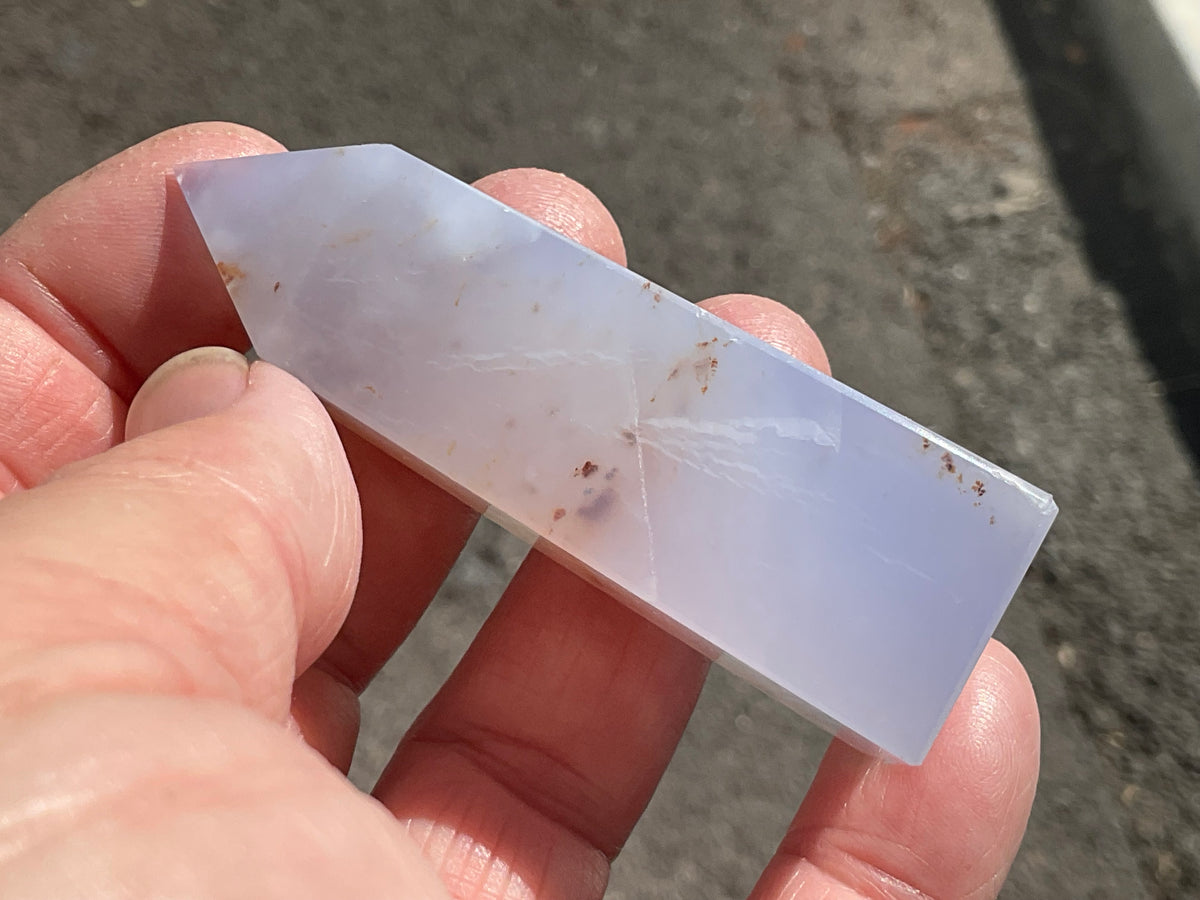56g Blue Chalcedony Generator 2C with Iron inclusions