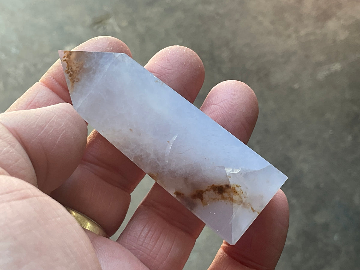 58g Blue Chalcedony Generator 3A with Iron Inclusions