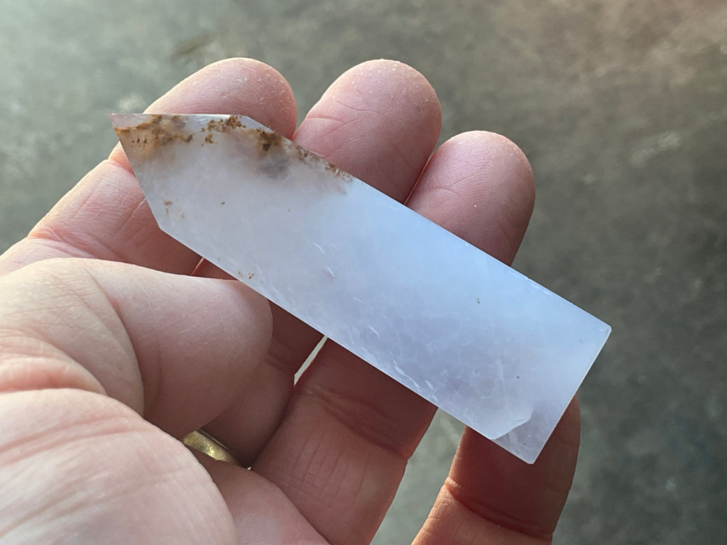 58g Blue Chalcedony Generator 3A with Iron Inclusions
