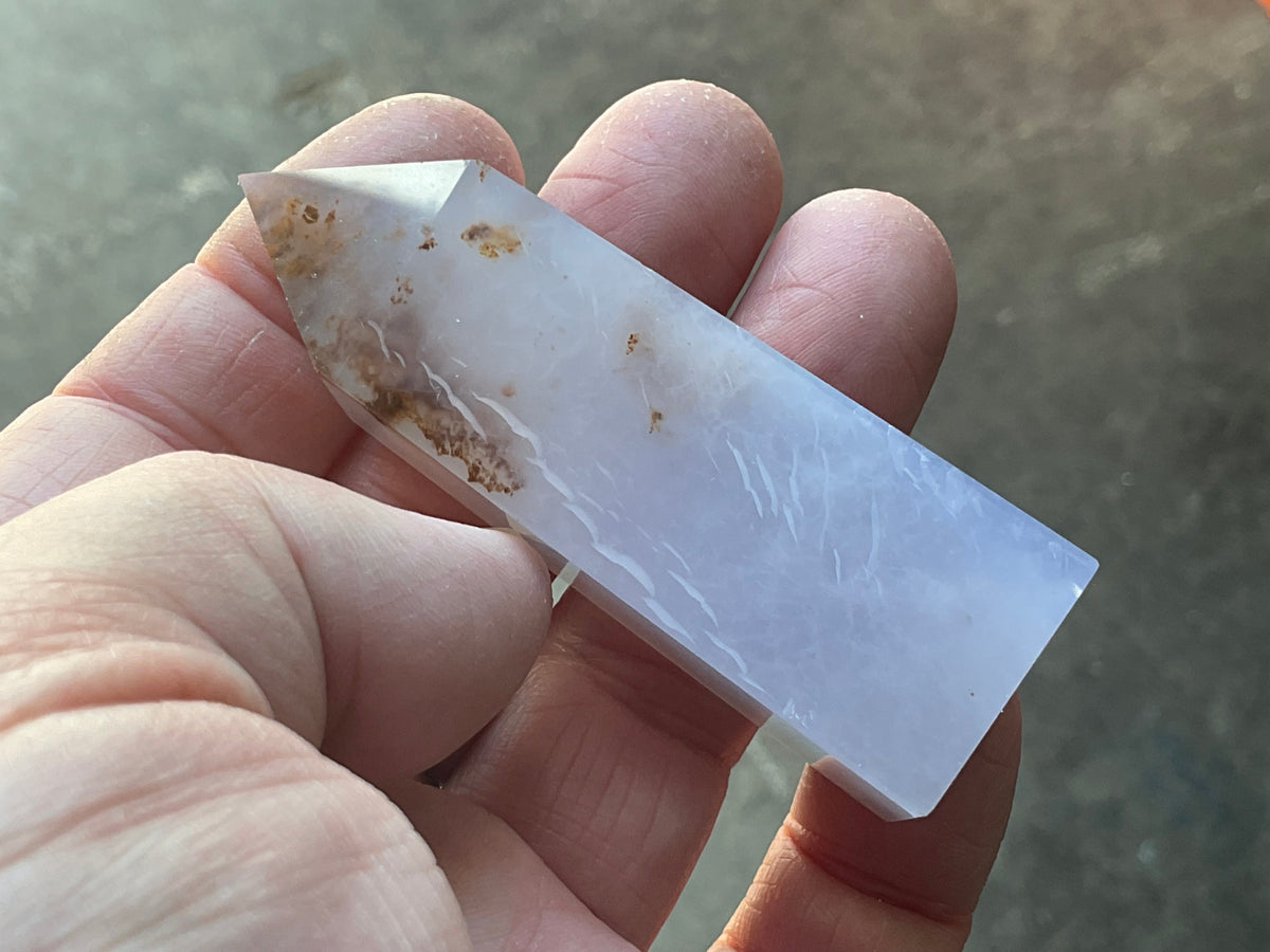 58g Blue Chalcedony Generator 3A with Iron Inclusions