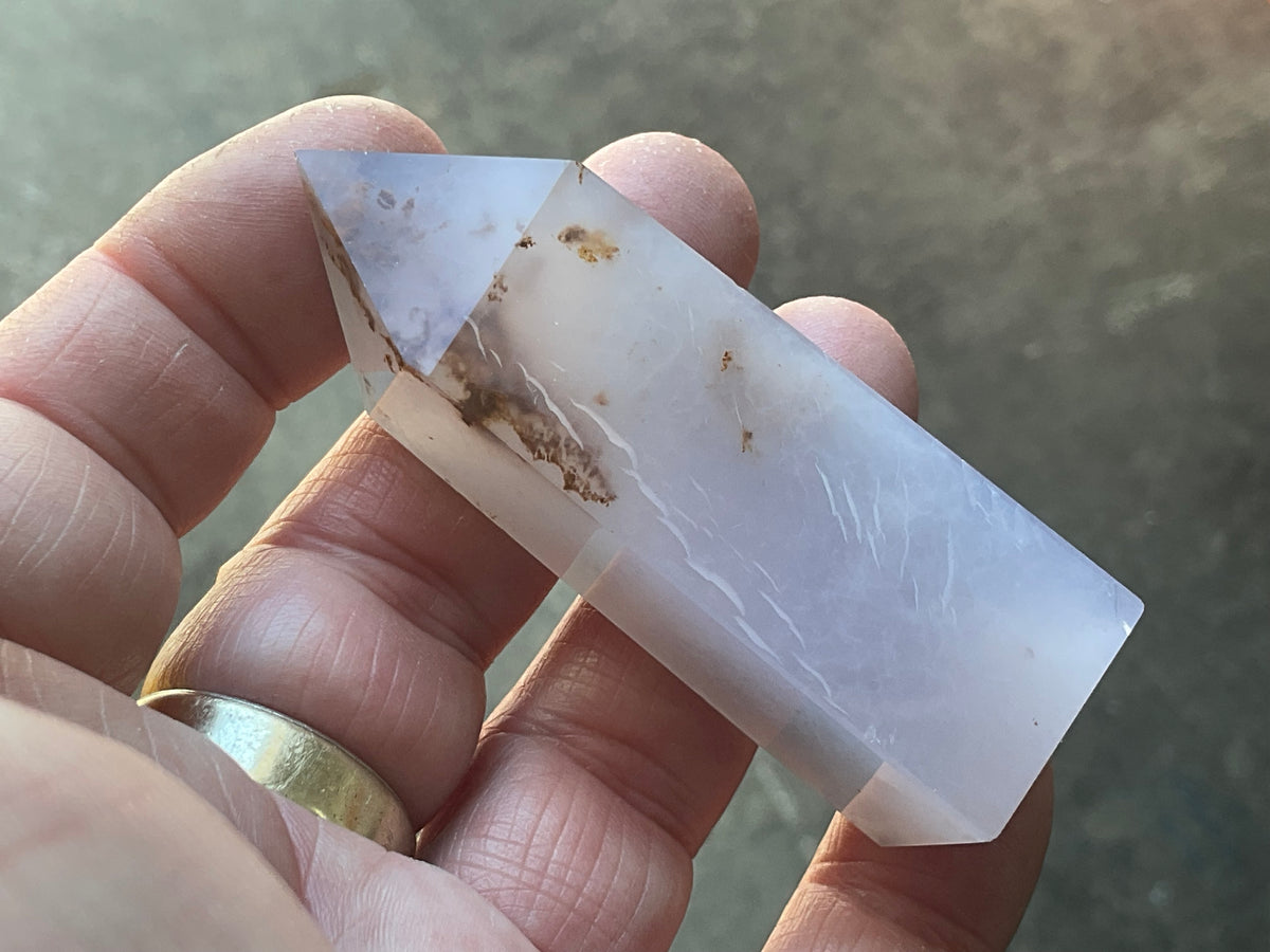 58g Blue Chalcedony Generator 3A with Iron Inclusions