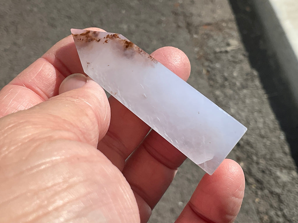 58g Blue Chalcedony Generator 3A with Iron Inclusions