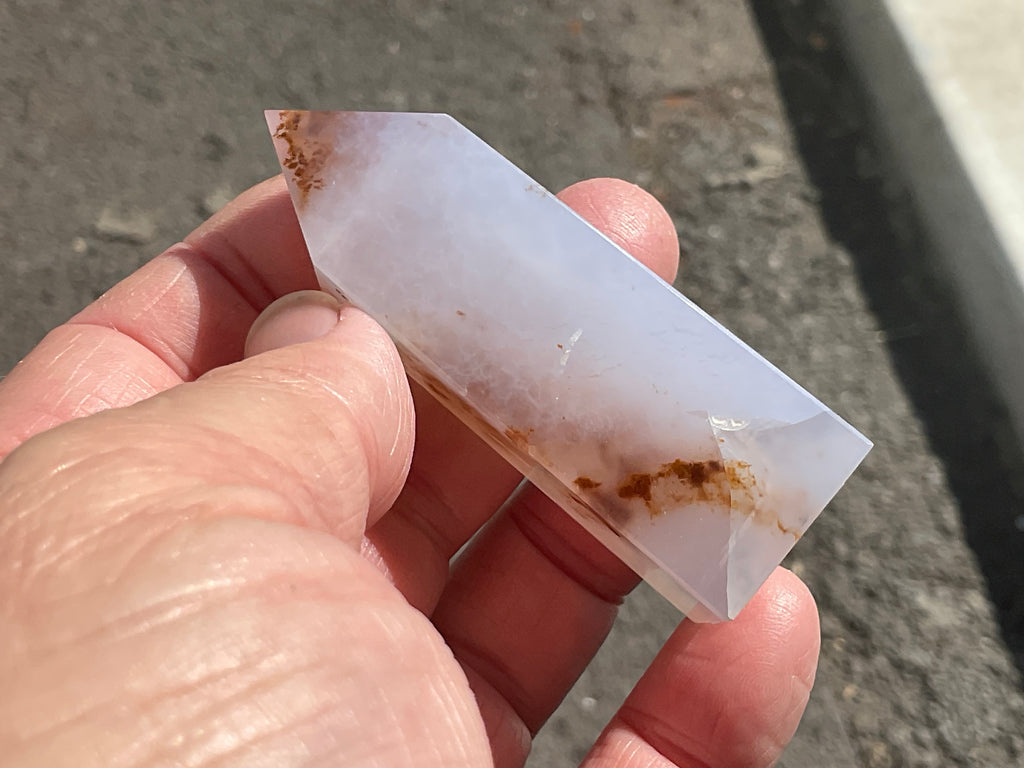 58g Blue Chalcedony Generator 3A with Iron Inclusions