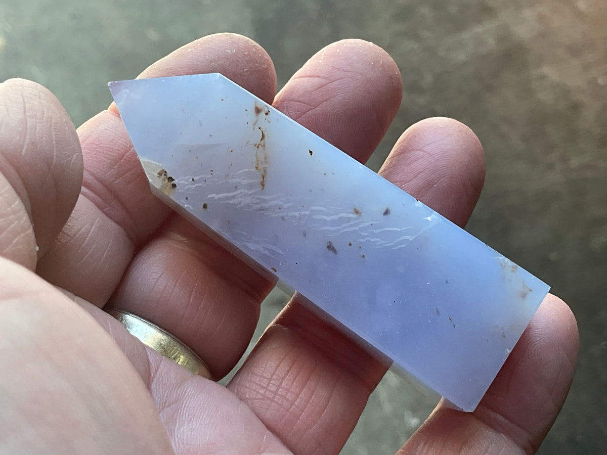 58g Blue Chalcedony Generator 3B with Iron Inclusions