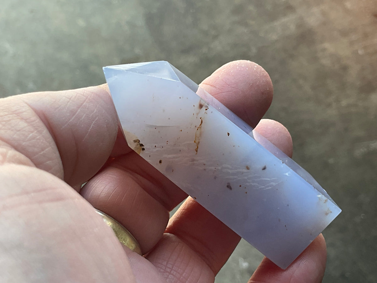58g Blue Chalcedony Generator 3B with Iron Inclusions