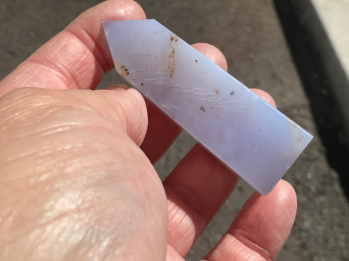 58g Blue Chalcedony Generator 3B with Iron Inclusions
