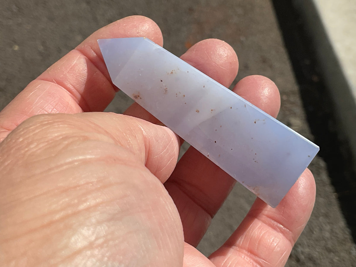 58g Blue Chalcedony Generator 3B with Iron Inclusions