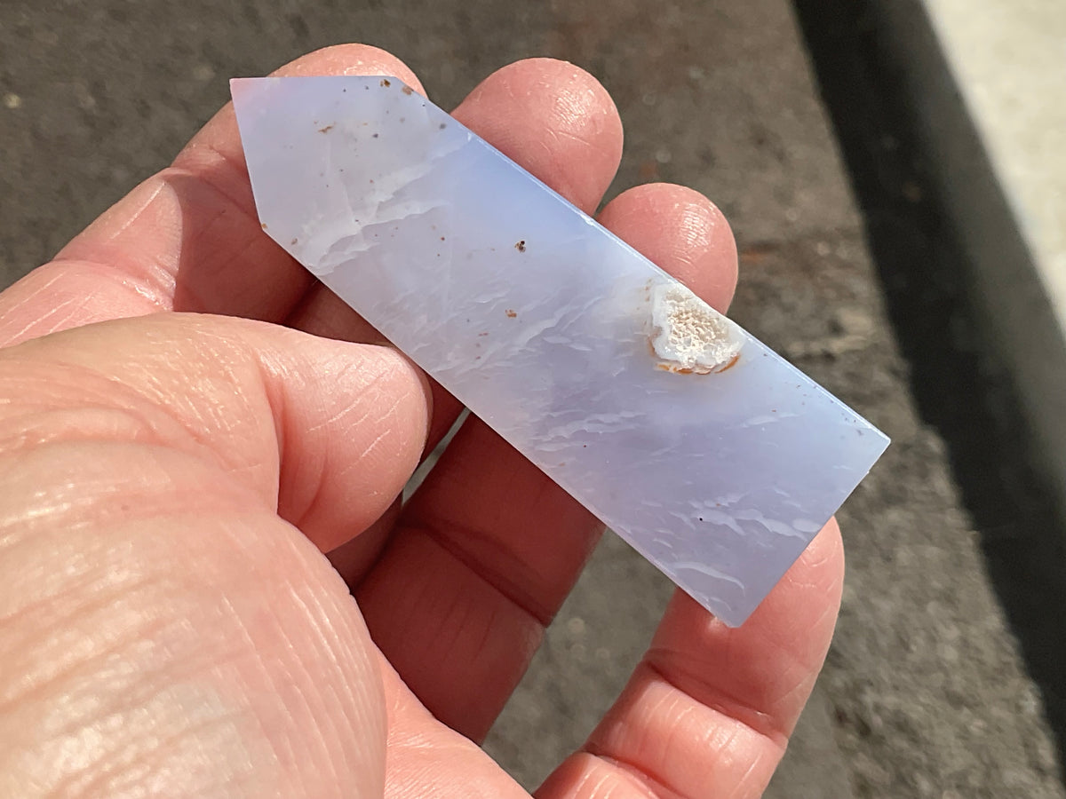 58g Blue Chalcedony Generator 3B with Iron Inclusions