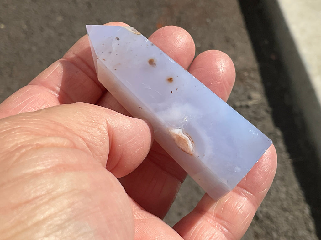 58g Blue Chalcedony Generator 3B with Iron Inclusions