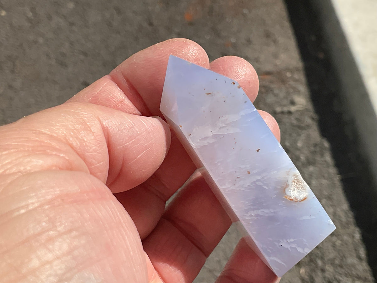 58g Blue Chalcedony Generator 3B with Iron Inclusions