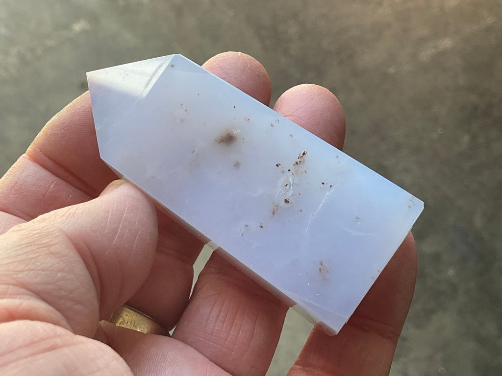 82g Blue Chalcedony Generator 3C with Iron Inclusions
