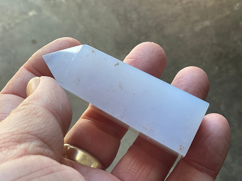82g Blue Chalcedony Generator 3C with Iron Inclusions