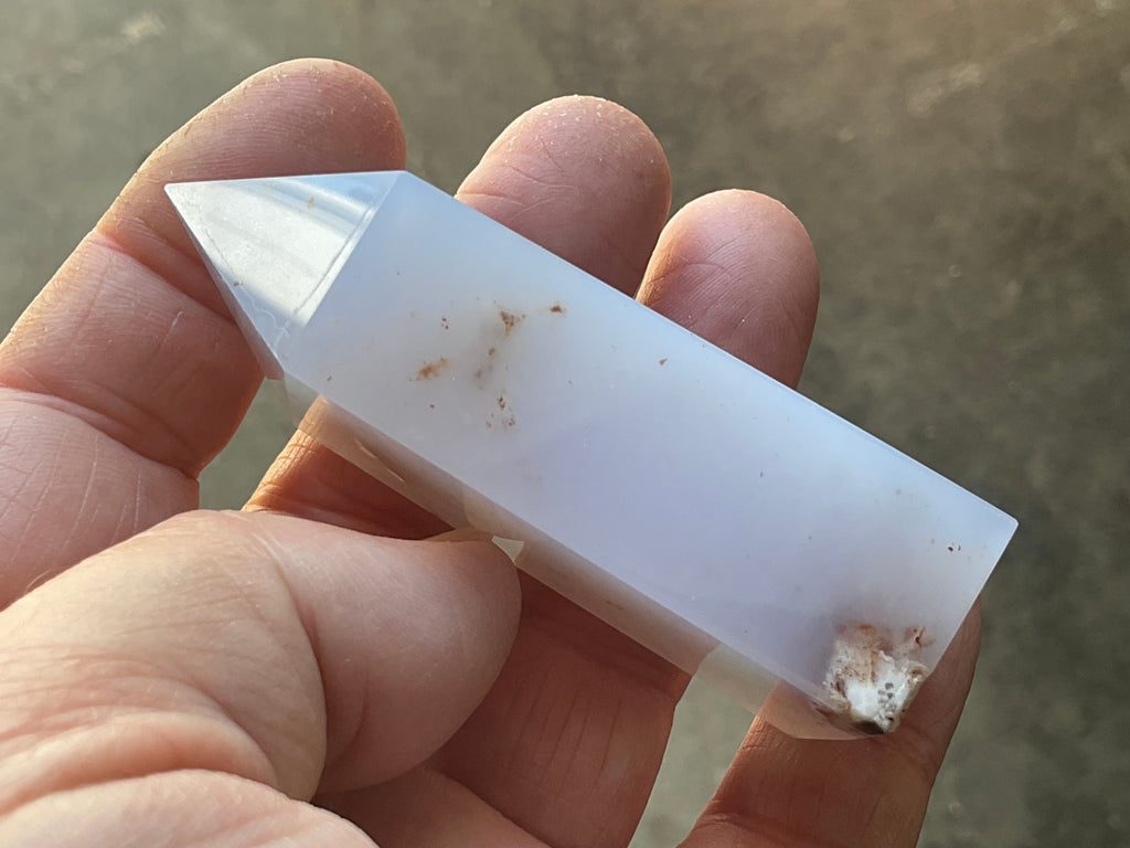 82g Blue Chalcedony Generator 3C with Iron Inclusions