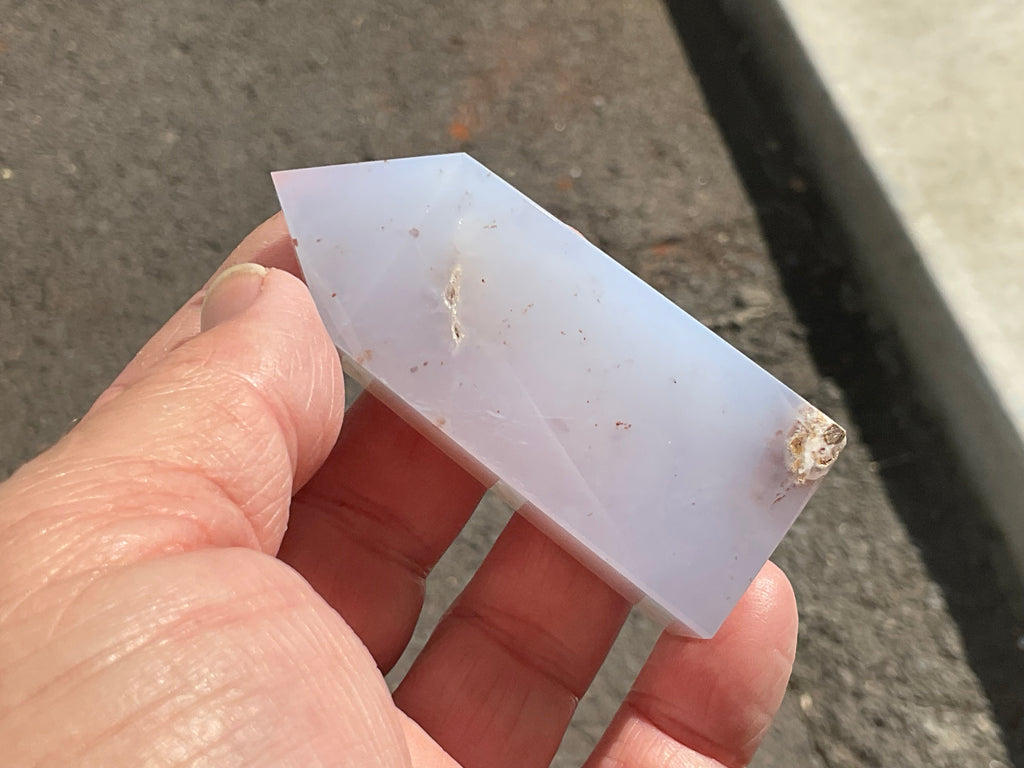 82g Blue Chalcedony Generator 3C with Iron Inclusions