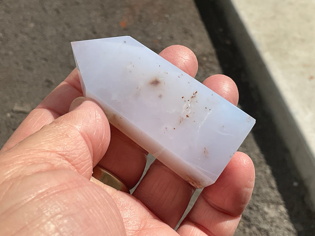 82g Blue Chalcedony Generator 3C with Iron Inclusions