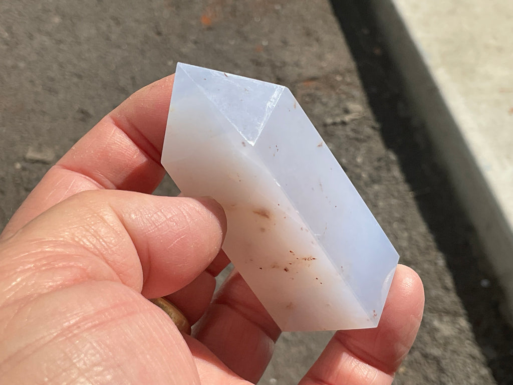 82g Blue Chalcedony Generator 3C with Iron Inclusions