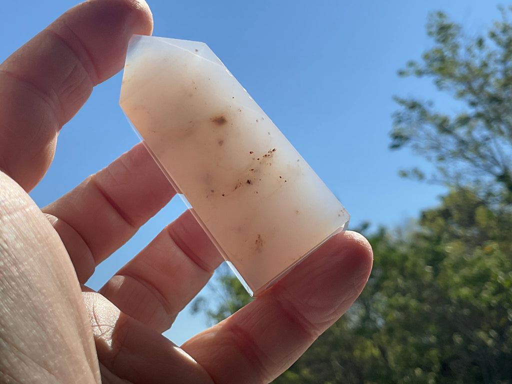 82g Blue Chalcedony Generator 3C with Iron Inclusions