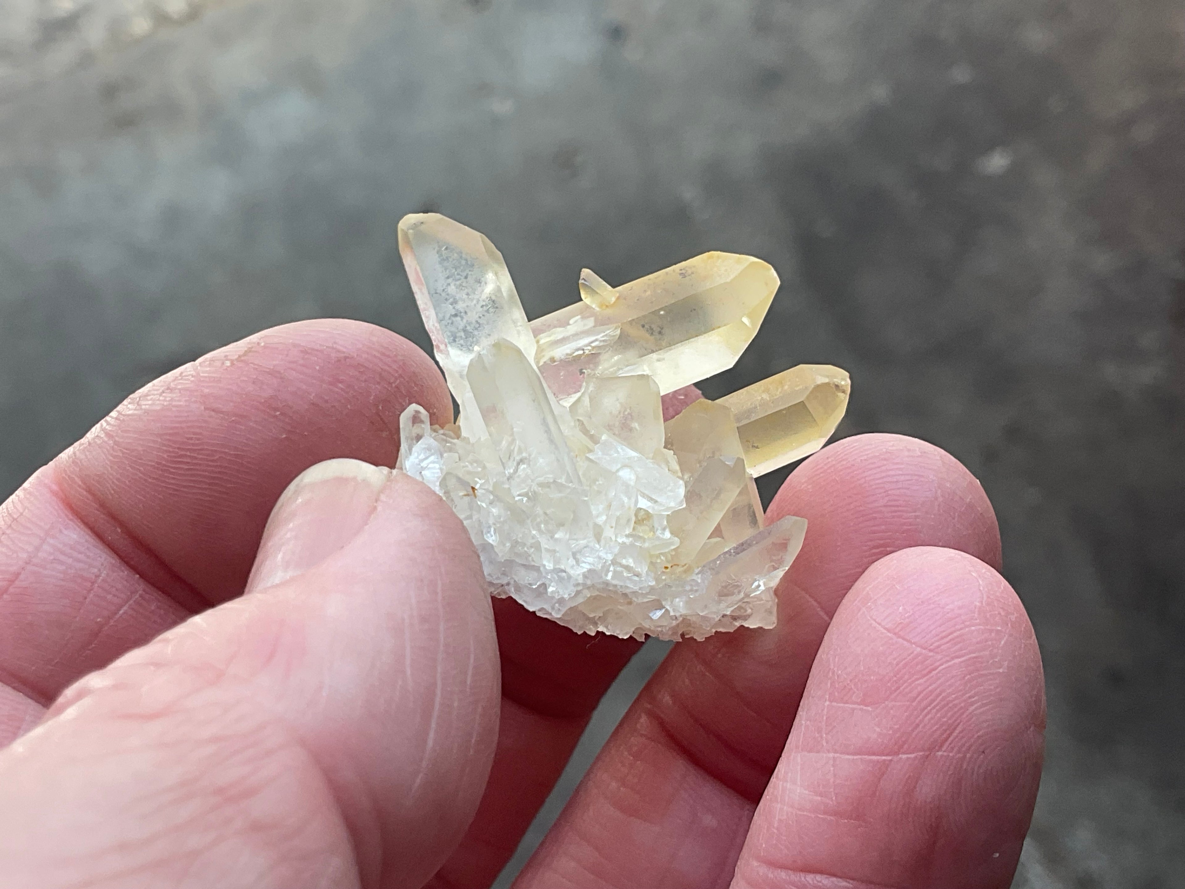 Madagascan Hematite Influenced Small Quartz Cluster Group 1