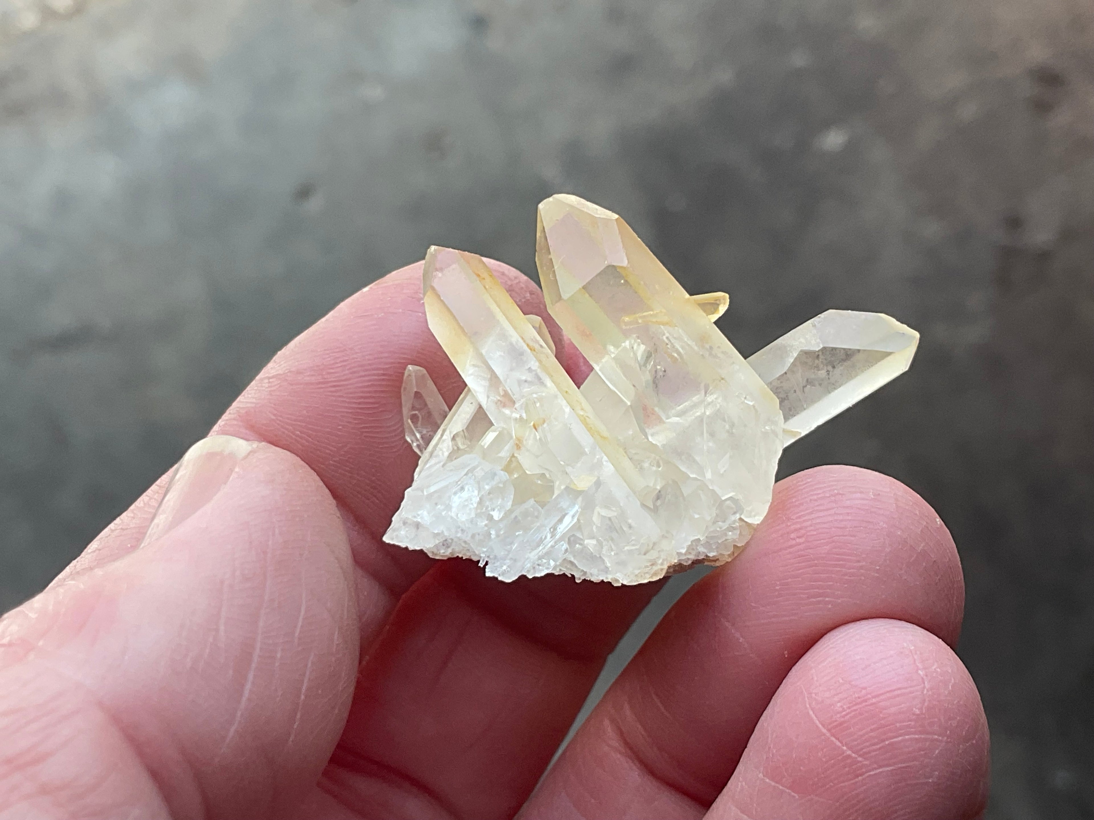 Madagascan Hematite Influenced Small Quartz Cluster Group 1