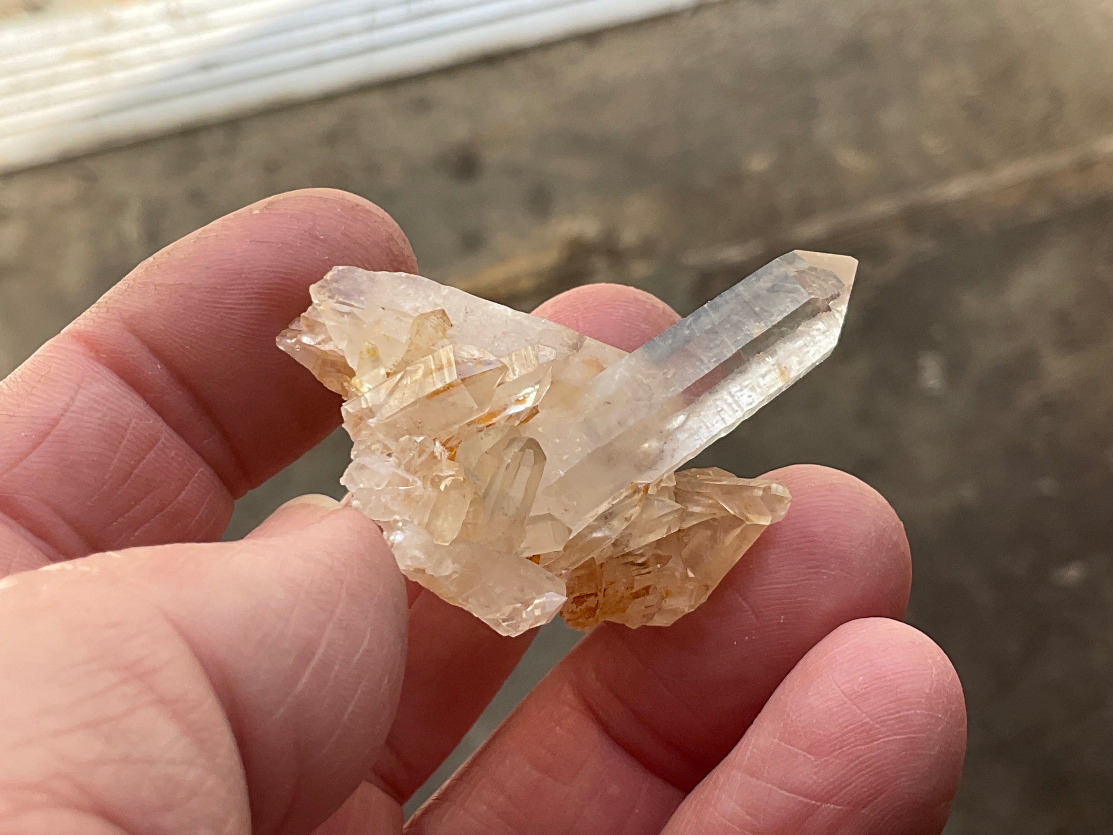 Madagascan Hematite Influenced Small Quartz Cluster Group 1