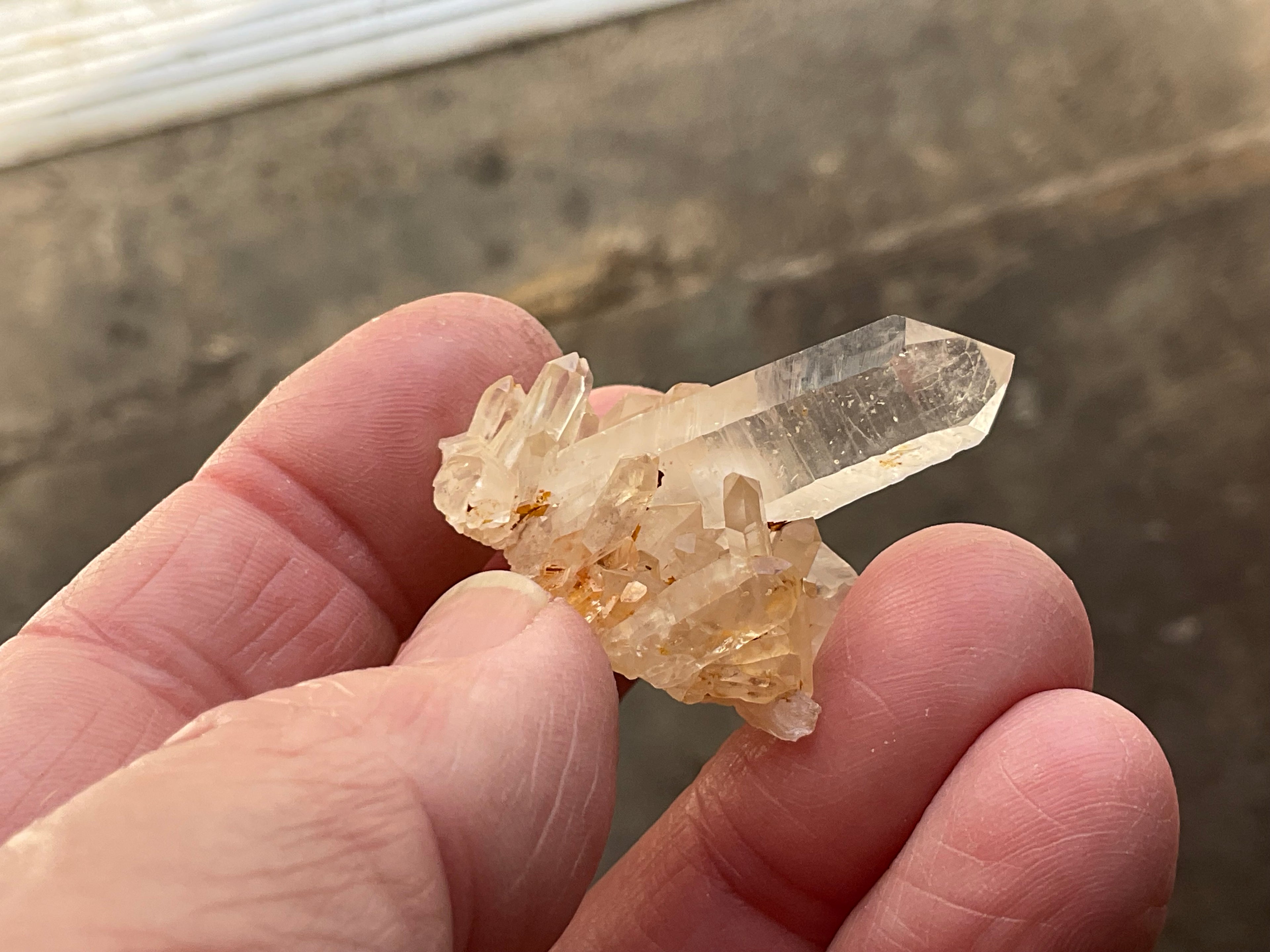 Madagascan Hematite Influenced Small Quartz Cluster Group 1