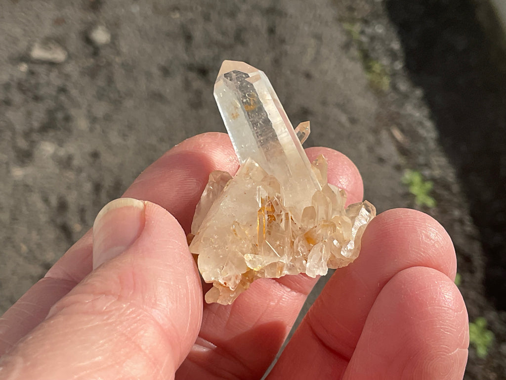 Madagascan Hematite Influenced Small Quartz Cluster Group 1