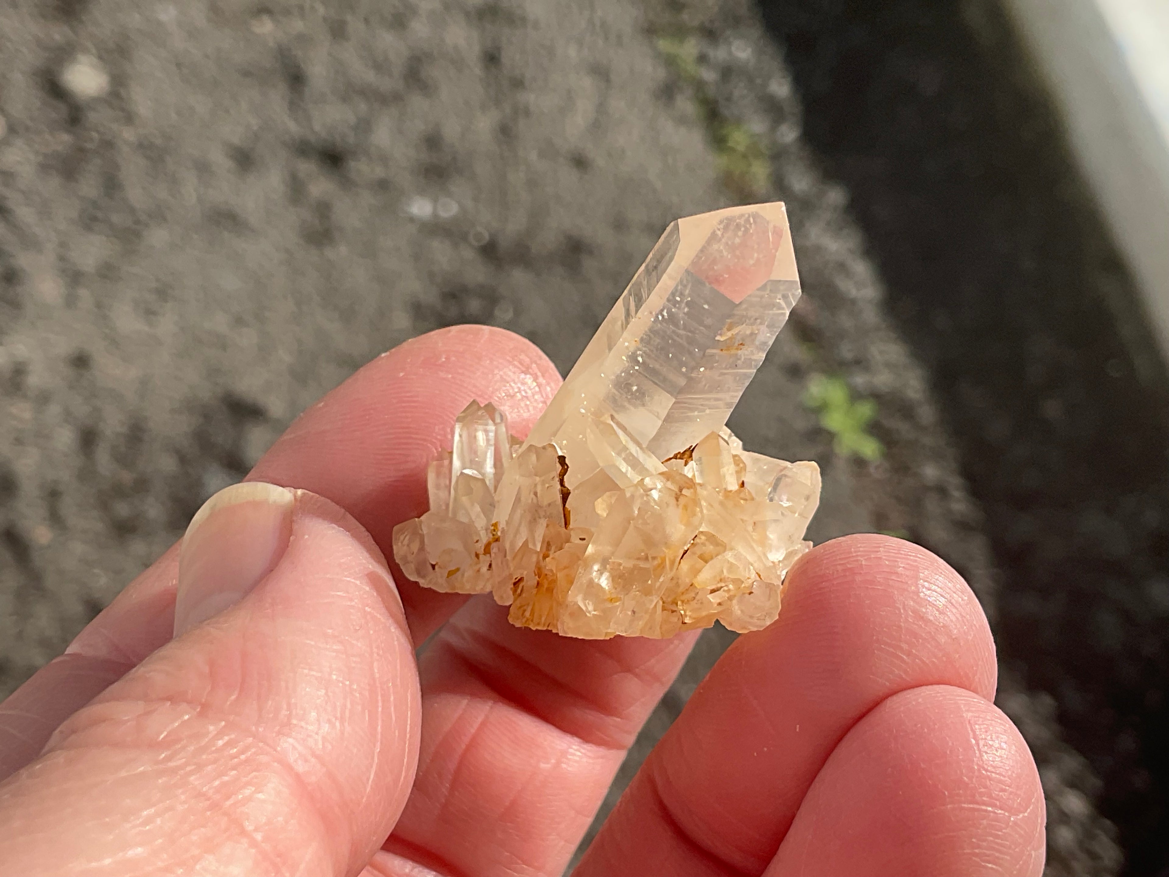 Madagascan Hematite Influenced Small Quartz Cluster Group 1